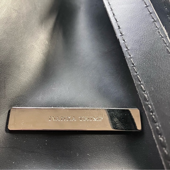 Ivanka Trump Black and Cream Structured Monogram Bag - Picture 7 of 16